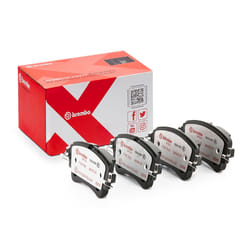 BREMBO P 85 154X Brake pad set prepared for wear warning indicator with brake caliper screws, with anti-squeak plate with accessories
