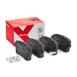 BREMBO P 68 074 Brake pad set with acoustic wear warning with brake caliper screws, with anti-squeak plate with accessories FORD: Focus Mk4 Turnier