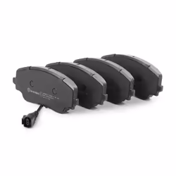 Brake pad set; BREMBO; incl. wear warning contact with brake caliper screws, with anti-squeak plate with accessories; for VOL ...