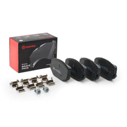 BREMBO P 61 142 Brake pad set excl. wear warning contact with brake caliper screws, with piston clip, with anti-squeak plate with accessories