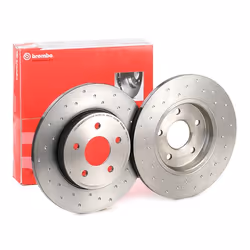 Brake disc; BREMBO; XTRA LINE; 280 12 5 solid, Perforated Coated High-carbon; for JAGUAR, FORD; 1323102, 1376138, 1464914, 14 ...