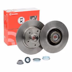 Brake disc; BREMBO; 260 8 5 solid; for RENAULT; 432000010R, 432002188R, 432006506R, 432007556R, 8660001616