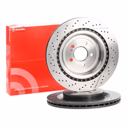 Brake disc; BREMBO; COATED DISC LINE; 360 26 5 internally vented, slotted/perforated Coated High-carbon; for MERCEDES-BENZ; 2 ...