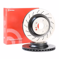 Brake disc; BREMBO; COATED DISC LINE; 330 26 5 perforated/vented Coated High-carbon; for MERCEDES-BENZ; 2114231012, 211423111 ...