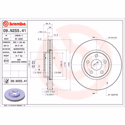 Brake disc; BREMBO; 300 28 5 internally vented Coated; for FORD; 1877785, E1GC1125AB, E1GC1125AC