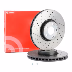 Brake disc; BREMBO; 342 32 5 perforated/vented, two-part brake disc Coated High-carbon; for MERCEDES-BENZ; 0004212212, 000421 ...