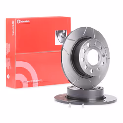 Brake disc; BREMBO; 253 10 9 solid, slotted Coated; for VOLKSWAGEN, SKODA, SEAT, AUDI, VW; 1K0615601AB, 1K0615601K, 5Q0615601 ...