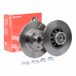 Brake disc; BREMBO; 280 12 5 solid; for NISSAN, RENAULT, VAUXHALL, FIAT, OPEL; 6000620071, 4320600Q0H, 4320600Q0M, 4422288, 9 ...