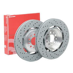 BREMBO Brake disc ALFA ROMEO: Giulia Saloon, Stelvio 32mm 5 perforated/vented, two-part brake disc Coated 09.C505.33 50543093,50571047 Brake rotor