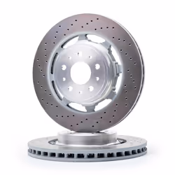 Brake disc; BREMBO; 360 32 5 internally vented, slotted/perforated, two-part brake disc Coated High-carbon; for MASERATI; 257 ...