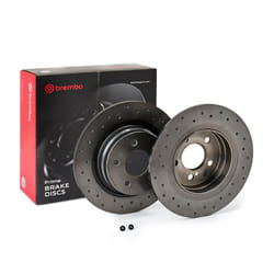 BREMBO Brake disc MERCEDES-BENZ: E-Class Coupe, C-Class Saloon, C-Class Coupe 10mm 5 solid, Perforated Coated High-carbon 08.A612.4X 2044230612
