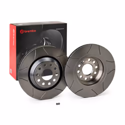 Brake disc; BREMBO; 310 22 5 internally vented, slotted Coated High-carbon; for VOLKSWAGEN, AUDI, SKODA, SEAT, CUPRA; 1K06156 ...