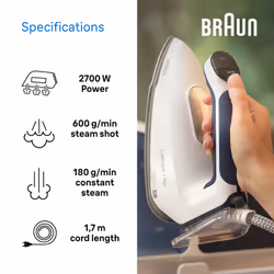 Braun CareStyle 7 Pro IS7282BL steam ironing station 2700 W 2 L Aluminium soleplate Blue, White - Additional view 8