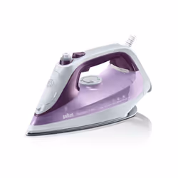 Braun SI 7066 VI, Dry iron, Eloxal soleplate, 2.5 m, 225 g/min, Purple, White, 0.3 L