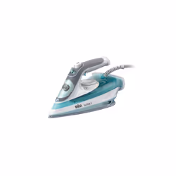 Braun TexStyle 3 SI 5017 GR, Steam iron, Ceramic soleplate, 2 m, 190 g/min, Grey, Turquoise, White, 150 g/min
