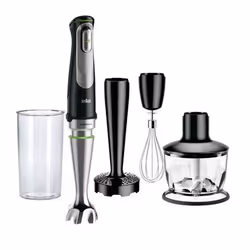 Braun MQ 9037X, Immersion blender, Ice crushing, 1000 W, Black, Stainless steel