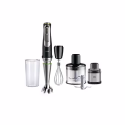 Braun MultiQuick 9 MQ9138XI, Immersion blender, 0.6 L, Ice crushing, 1.2 m, 1200 W, Black, Stainless steel