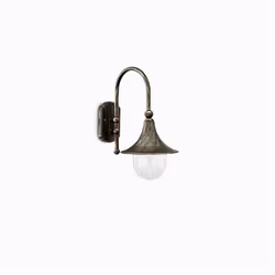 Ideal Lux CIMA AP1, Outdoor wall lighting, Black, Gold, Acrylic, Aluminium, IP44, Garage, Garden, Patio, I