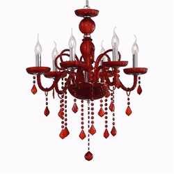 Ideal Lux GIUDECCA SP6, Surfaced, Red, Red, Glass, Metal, Glass, Living room