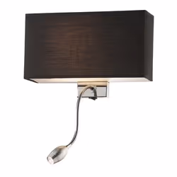 Ideal Lux HOTEL AP2, Surfaced, Rectangle, 2 bulb(s), IP20, Black, Chrome