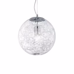 Ideal Lux MAPA MAX SP1 D40, Surfaced, Aluminium, Transparent, Glass, Metal, Glass, Living room