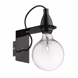 Ideal Lux MINIMAL AP1, Surfaced, 1 bulb(s), E27, IP20, Black