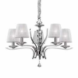 Ideal Lux PEGASO SP5, 5 bulb(s), E14, IP20, Chrome, White