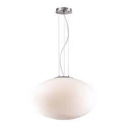 Ideal Lux Candy SP1 D50, Surfaced, White, White, Metal, Nickel, Glass, Bedroom, Dining room, Kitchen, Laundry room, Living ro ...