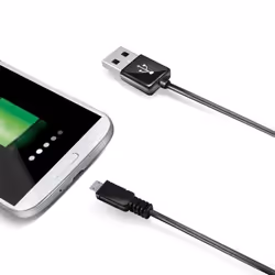 Celly 2.0m USB A - Micro USB B, 2 m, USB A, Micro-USB B, Male/Male, Black