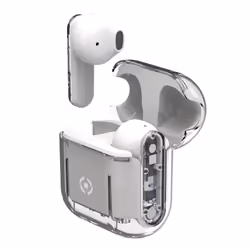 Celly SHEER, True Wireless Stereo (TWS), Calls/Music, 100 g, Headset, Transparent, White
