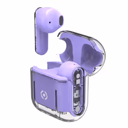 Celly SHEER, True Wireless Stereo (TWS), Calls/Music, 100 g, Headset, Transparent, Violet