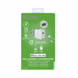 Celly TCUSBLIGHT mobile device charger Universal White AC Indoor
