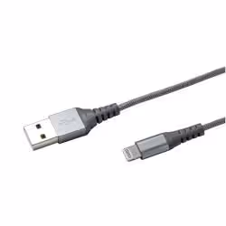 Celly USBLIGHTNYLSV, 1 m, Lightning, USB A, Silver, Straight, Straight