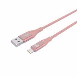 Celly USBLIGHTCOLORPK, 1 m, USB A, Lightning, Male, Male, Pink