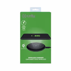 Celly WLFASTFEELBK mobile device charger Smartphone Black USB Wireless charging Fast charging Indoor