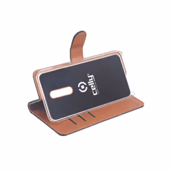 Celly Wally mobile phone case 14.7 cm (5.8") Folio Black, Brown