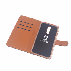 Celly Wally mobile phone case 16.5 cm (6.5") Folio Black, Brown