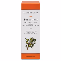 L'Erbolario Soleombra Silky After-Sun Fluid - After Sun Serum - Hydrating Sunburn Relief - Shea Butter  Argan Oil  and Quinoa Proteins - 6.7 oz