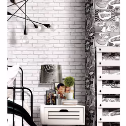 Noordw& Wallpaper Wall Sticker Urban Friends & Coffee Bricks Grey & White