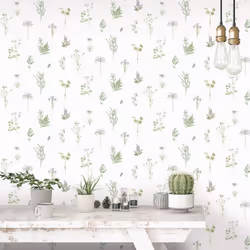 Noordwand Wallpaper Wall Panel Wall Sticker Evergreen Herbs and Flowers White