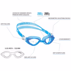 Cressi Premium Anti Fog Swimming Goggles for Adults