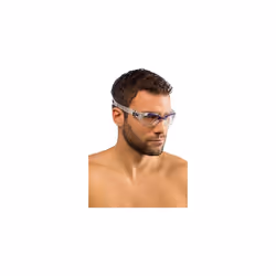Man Flash Goggles - Separate Eyepiece Swimming Goggles with Fogproof, Scratchproof, Anti-UV Lenses, Clear/Frame Clear Red - Clear Lens, One Size