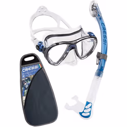 Cressi Big Eyes Evolution & Alpha Ultra Dry Snorkelling Combo - Clear/Black