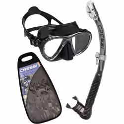 Cressi Big Eyes Evolution & Alpha Ultra Dry Snorkelling Combo - Clear/Black