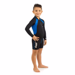 Cressi girls Long Sleeves Swimwears  Black/Blue  Large US