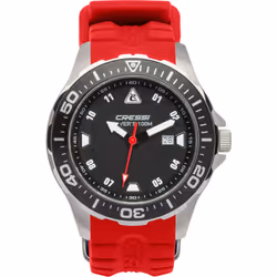 Cressi Unisex Manta Dive Watch, Silver/Black/Red, One Size