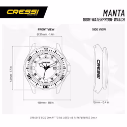 Cressi Unisex Manta Dive Watch, Silver/Black/Red, One Size
