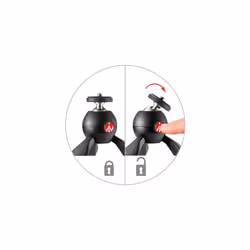 Manfrotto MTPIXIMII-B, PIXI Mini Tripod with Handgrip for Compact System Cameras, Made in Italy, for DSLR, Mirrorless, Video, Compact Size,