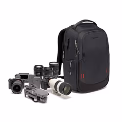 Manfrotto MB PL2-BP-FL-M, Backpack, Universal, Shoulder strap, Notebook compartment, Black