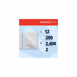 Defend Tech Interfolded Toilet Paper 417818 200 Services for Clips in Pure Cellulose with Antibacterial Packaging 2 Plies Folded Size 11x105 cm Open